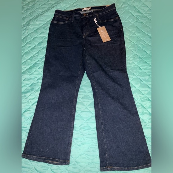 Madewell Jeans Denim Cali Demi Boot Cut Lucille Wash Dark Blue Solid Navy Cotton - Picture 3 of 14